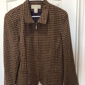 Norton Houndstooth Blazer Zipper Front - Size 14